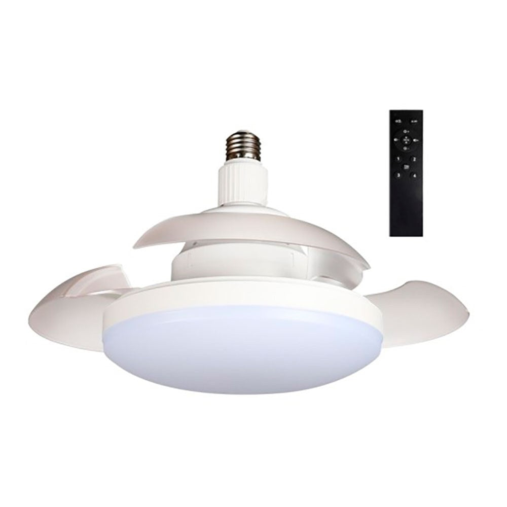 Ventilador de techo led aspas retráctiles, e27, 18w 1900 lm, ø40 cm, blanco