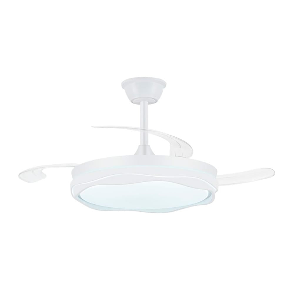 Ventilador de techo led cct, 3 aspas retráctiles 60 w, 6600 im, blanco, aspas ø106 cm, plafón ø15 cm, altura 30,5 - 40,5 cm