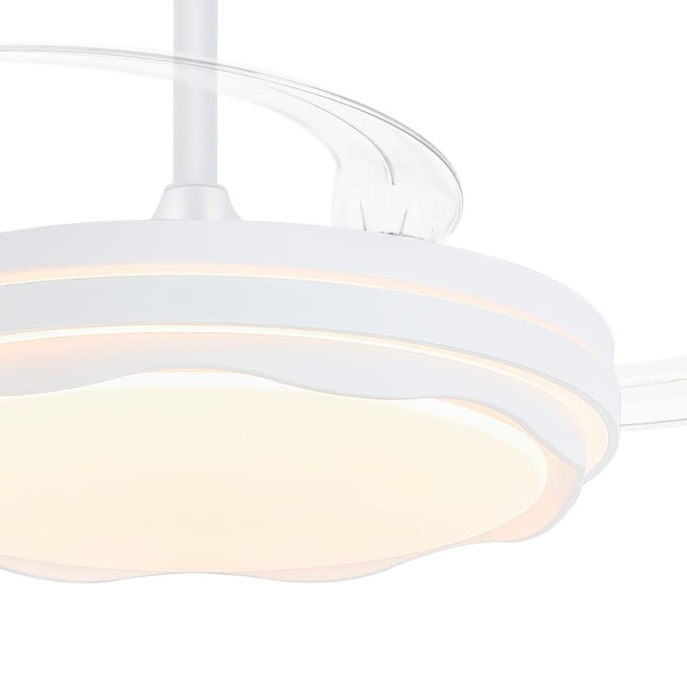 Ventilador de techo led cct, 3 aspas retráctiles 60 w, 6600 im, blanco, aspas ø106 cm, plafón ø15 cm, altura 30,5 - 40,5 cm