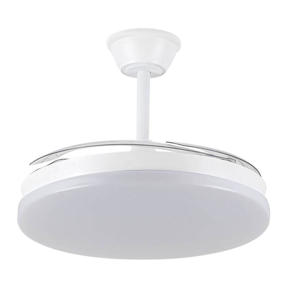 Ventilador techo, led 3cct, aspas retráctiles, milky l evo smart, 72 w, 7920 lm, blanco, ø120 cm, plafón ø48 cm, altura 32 - 42 cm