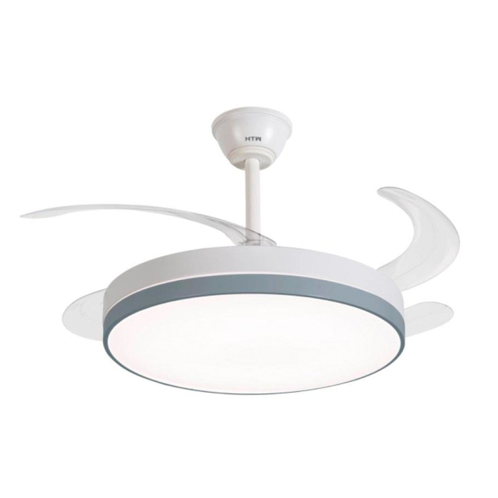 Ventilador de techo con aspas retráctiles, 65 w, 6 velocidades, blanco, ø106 cm