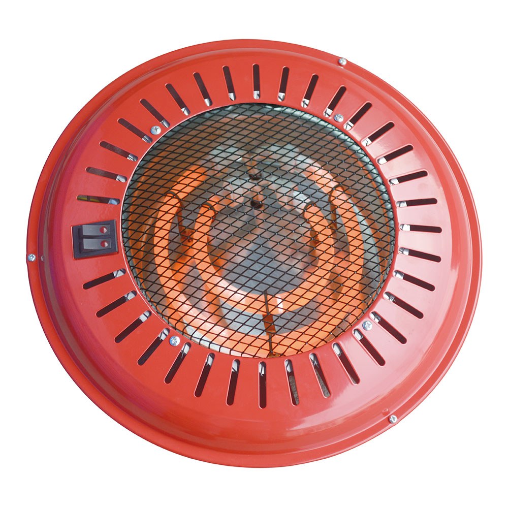 Brasero electrico cuarzo 800w, rojo, 8 x 32 x 32 cm