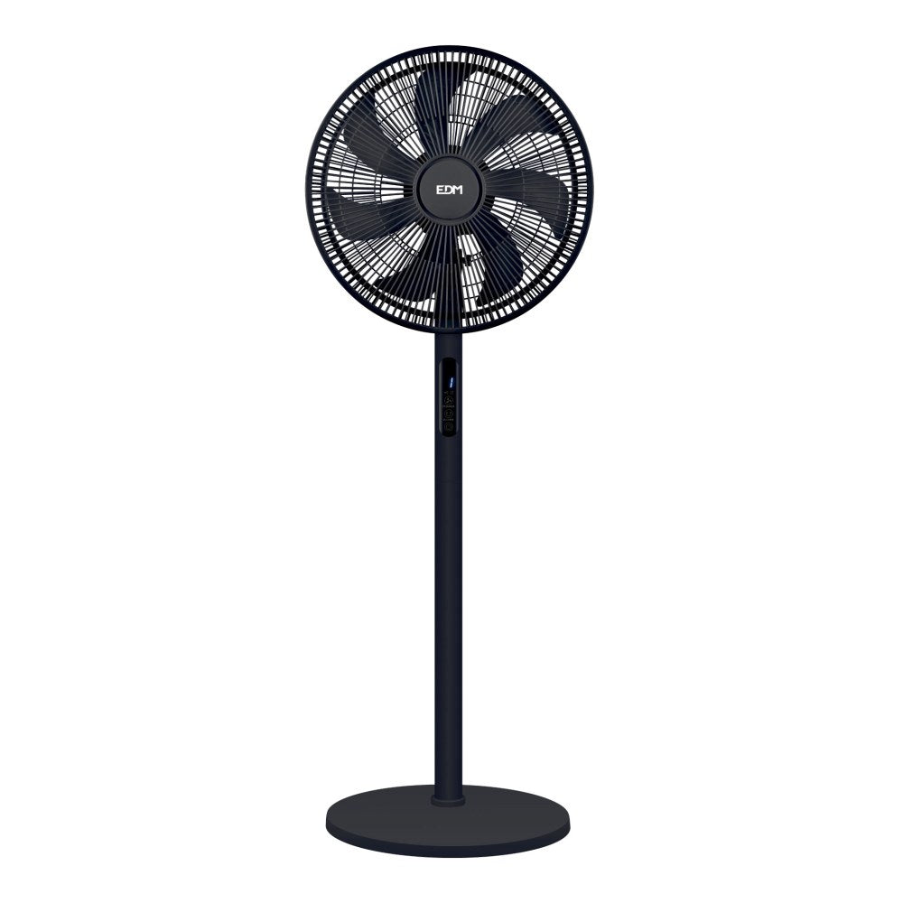 Ventilador de pie negro 50 w, mando a distancia, aspas ø40cm