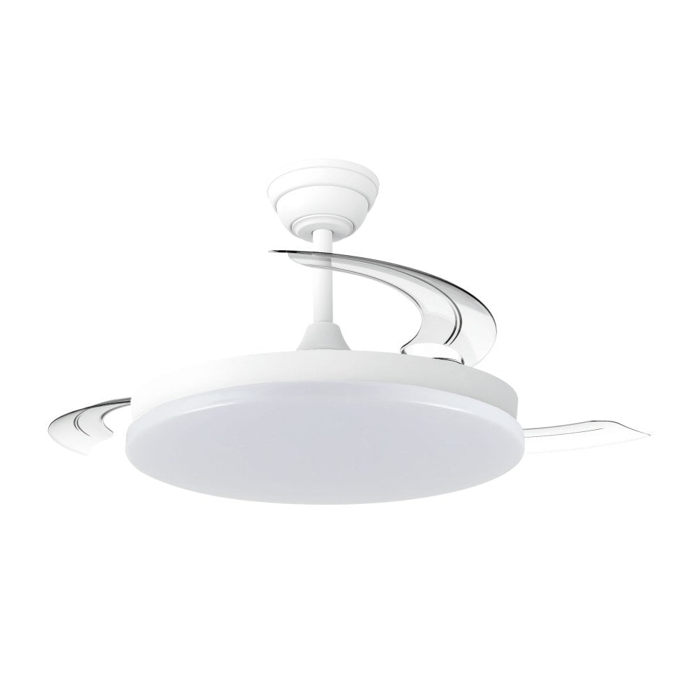 Ventilador techo led 3cct aspas retráctiles dc 39w 3822 lm, blanco, 92 cm