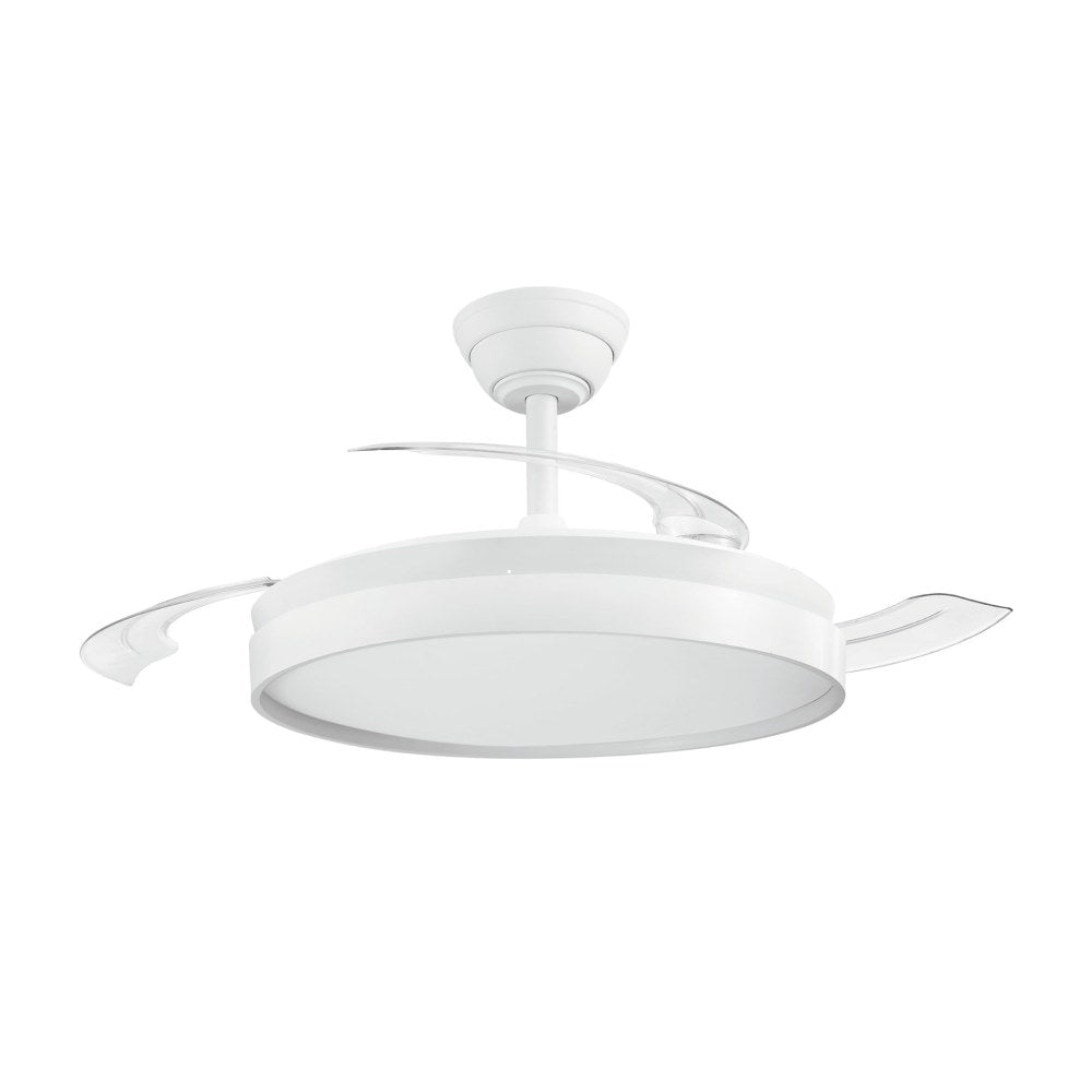 Ventilador de techo con aspas retráctiles 3cct, dc 30w + 48w, blanco, ø106 cm