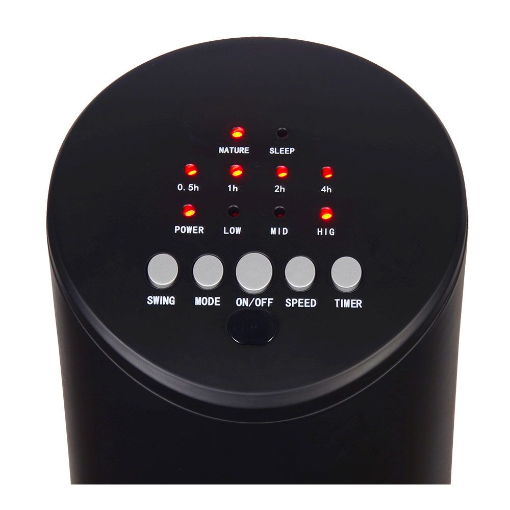 Ventilador de torre. potencia: 60 w, 54,8 db, mando a distancia, negro 28 x 78,3 cm