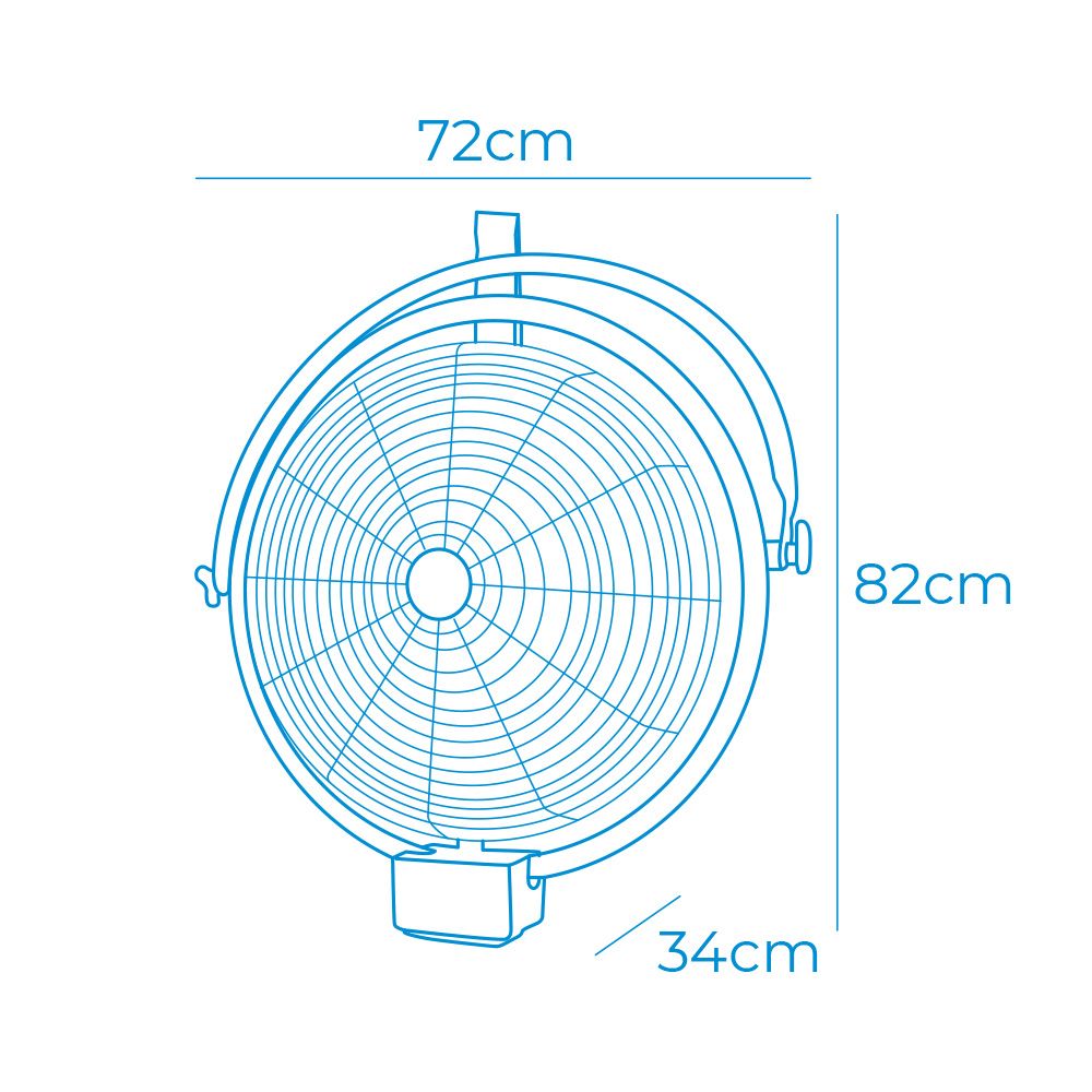 Ventilador pared-techo industrial, potencia 120 w, 64,9 db, aspas ø50 cm