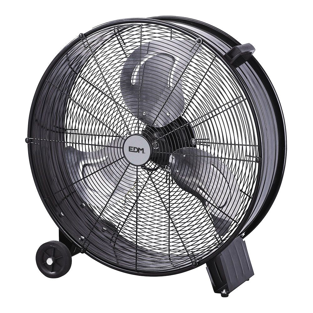 Ventilador industrial de suelo, con ruedas, negro 180 w, 59,8 db, ø65 cm
