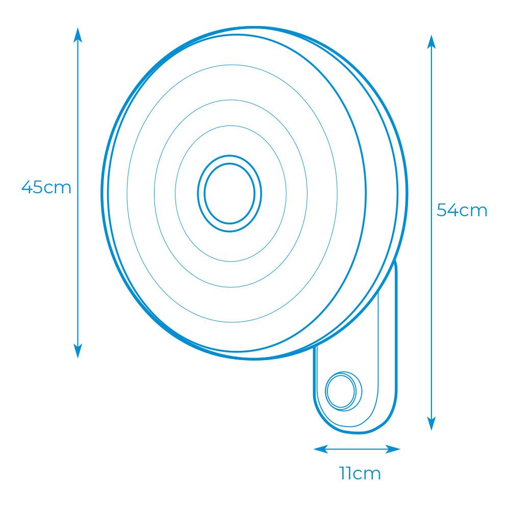 Ventilador pared blanco, potencia 55 w, 57,24 db, aspas ø40 cm