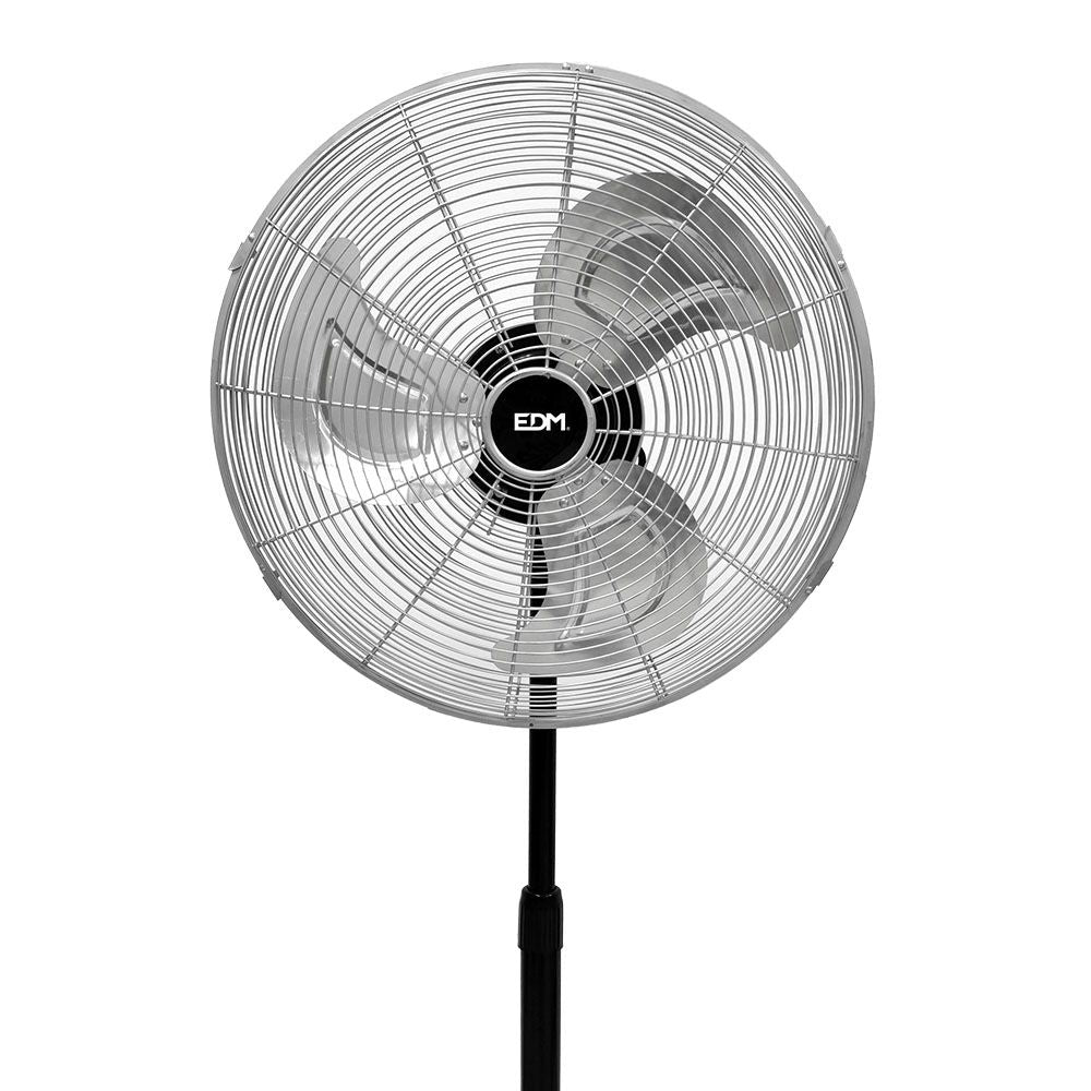 Ventilador de pie industrial, negro/cromado, potencia 80 w, 61,7 db, aspas ø50 cm, altura regulable 60-90 cm