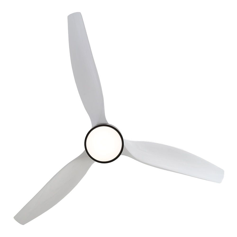 Ventilador de techo modelo kara con 3 aspas color blanco ø132cm luz led 3000/4000/6000k, 3cct, 30 w, negro