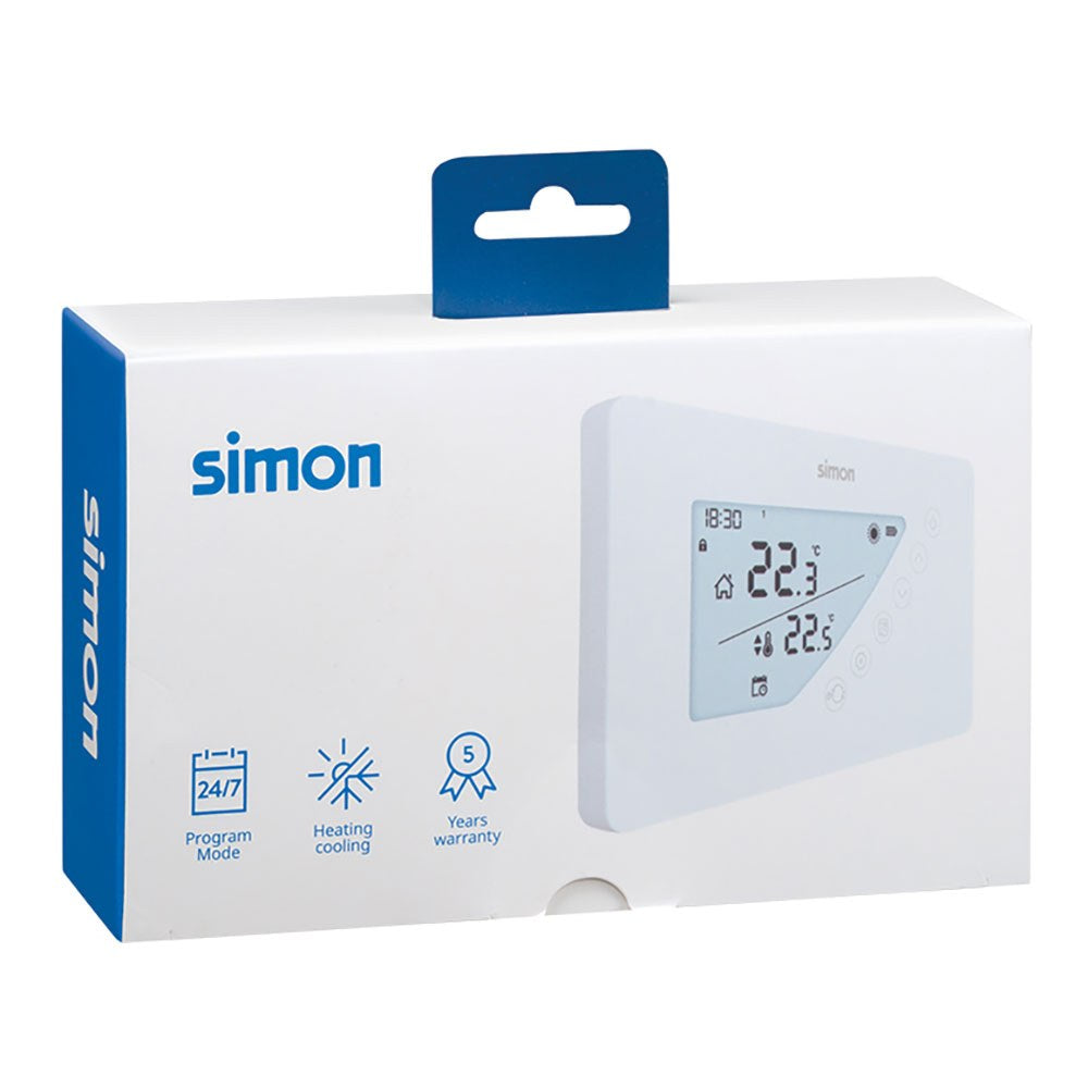 Termostato digital con programación semanal, blanco