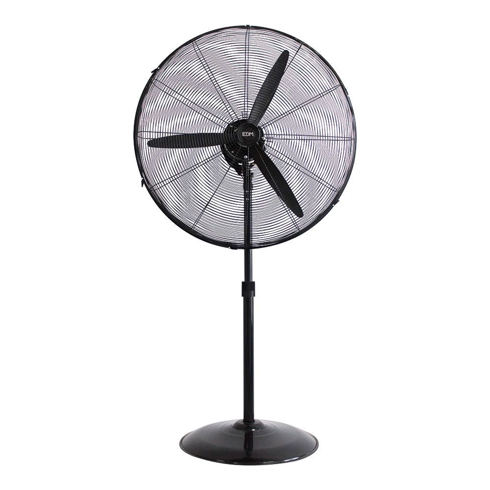 Ventilador de pie industrial base circular, oscilante, negro, potencia 180 w, 64,9 db, aspas ø60 cm, altura regulable 117-156 cm