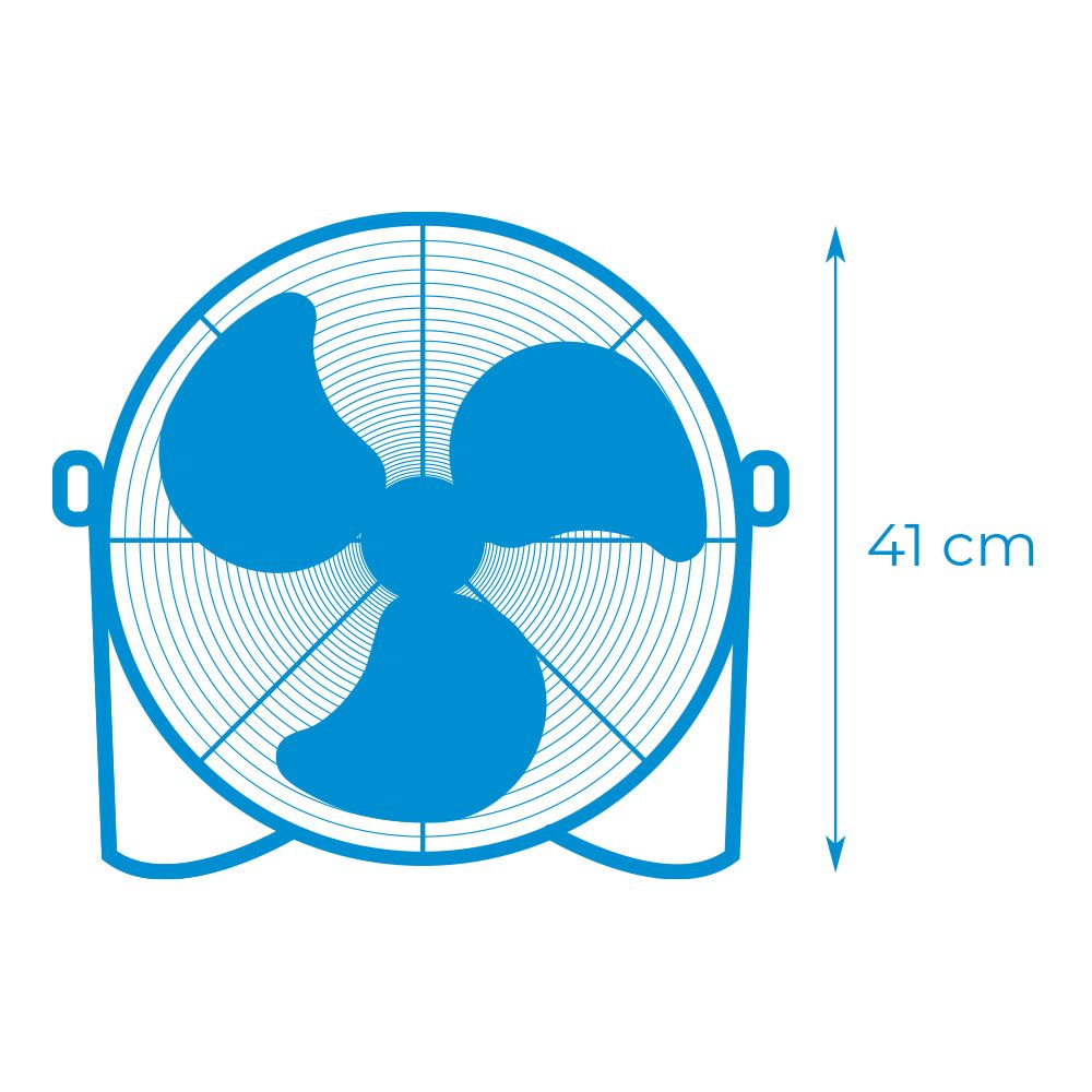 Ventilador industrial de suelo. color negro 40w, 57,7 db, aspas ø30 x 41 cm