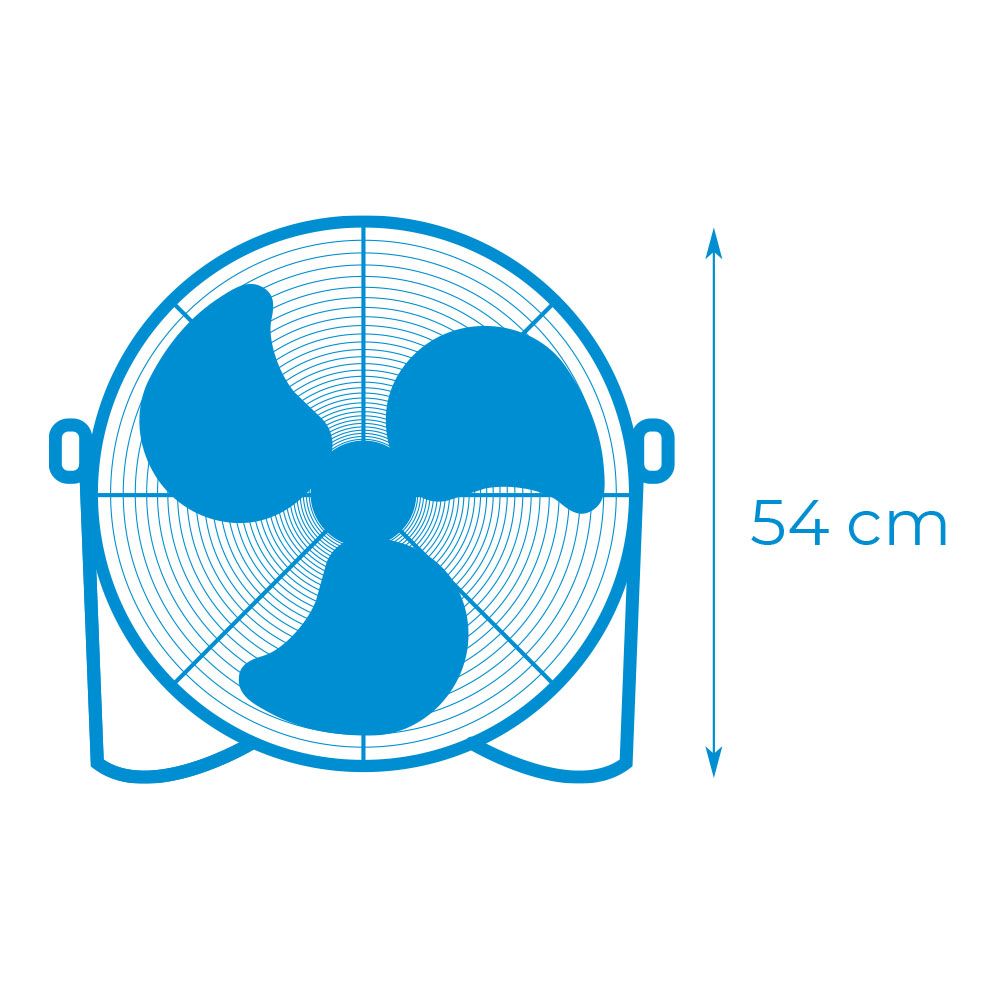 Ventilador industrial de suelo. color negro 100w, 64,7 db, aspas ø45 x 54 cm