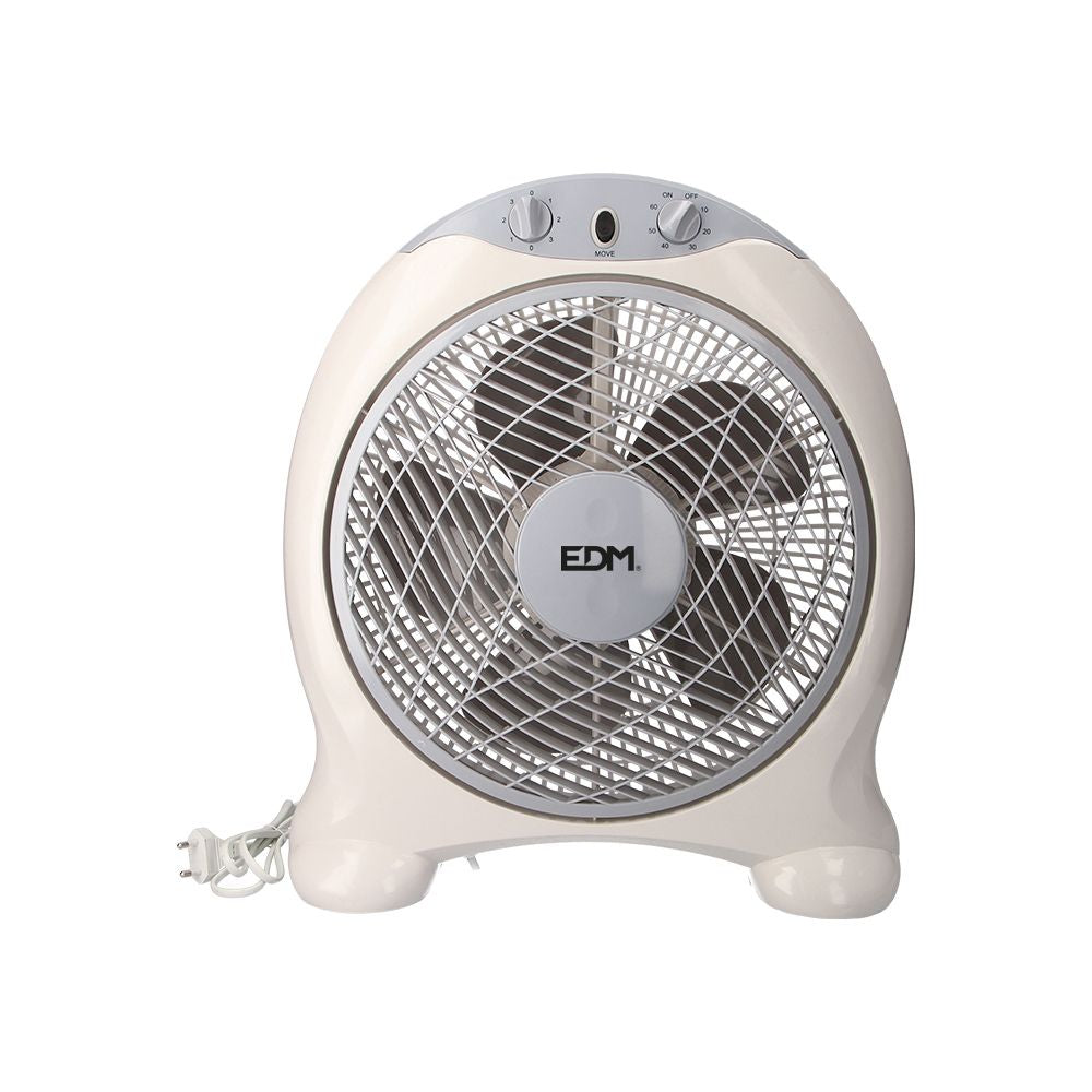 Ventilador box fan, blanco/gris, potencia 45 w, 60db, aspas ø30,5 cm 38,5 x 13 x 46 cm