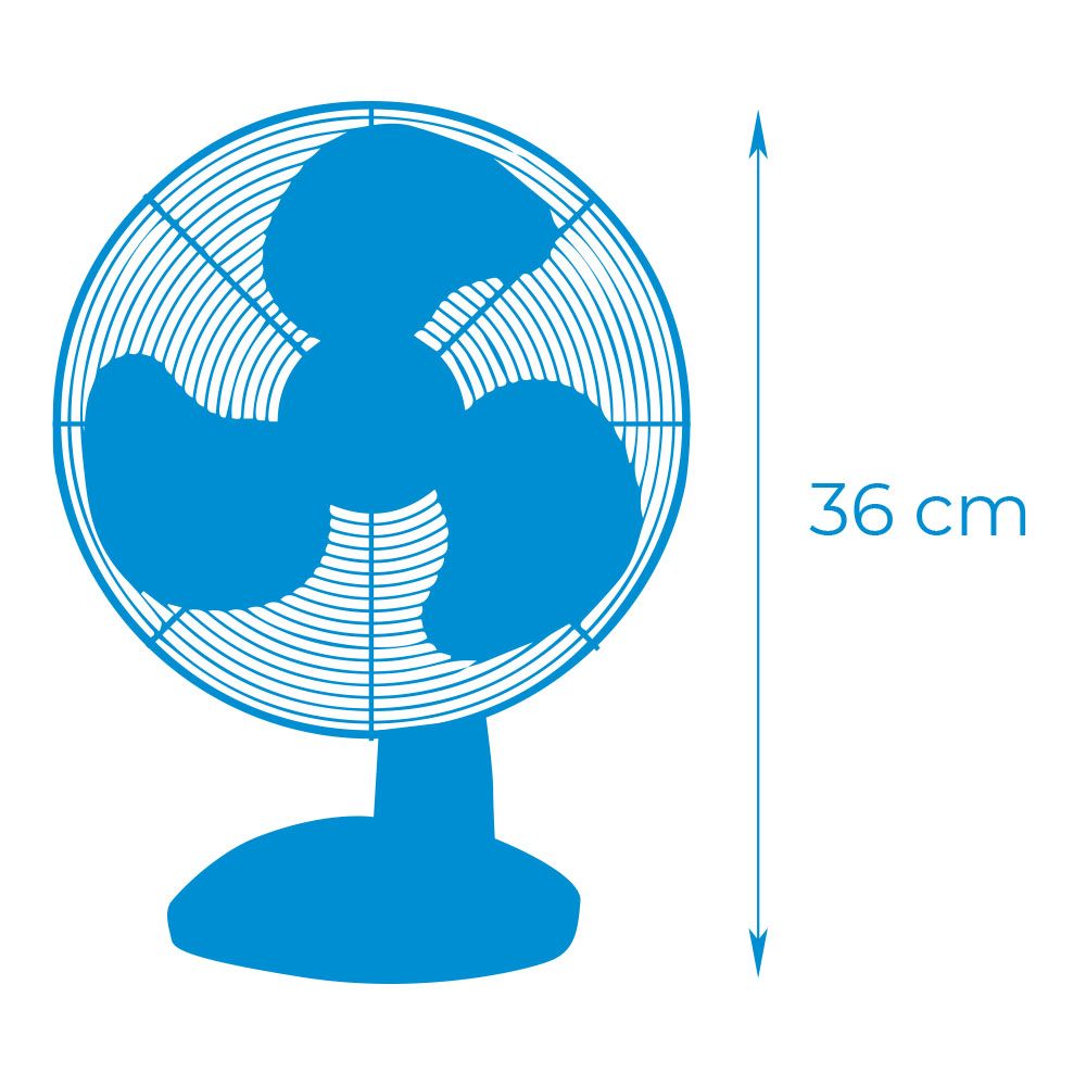 Ventilador de sobremesa blanco: 25 w, 41 db, aspas: ø23 , 27 x 24 x 36 cm