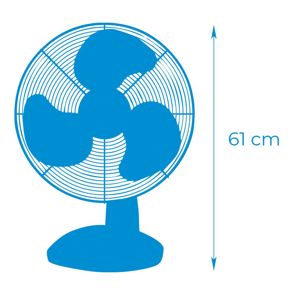 Ventilador de sobremesa blanco: 45w, 54,14 db, aspas: ø40 x 61 cm