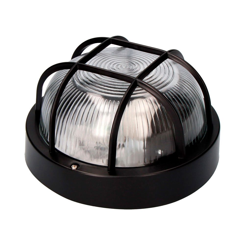 Aplique redondo modelo tarragona ip54 1 x e27 40 w ø18,5 x 10,4 cm, negro