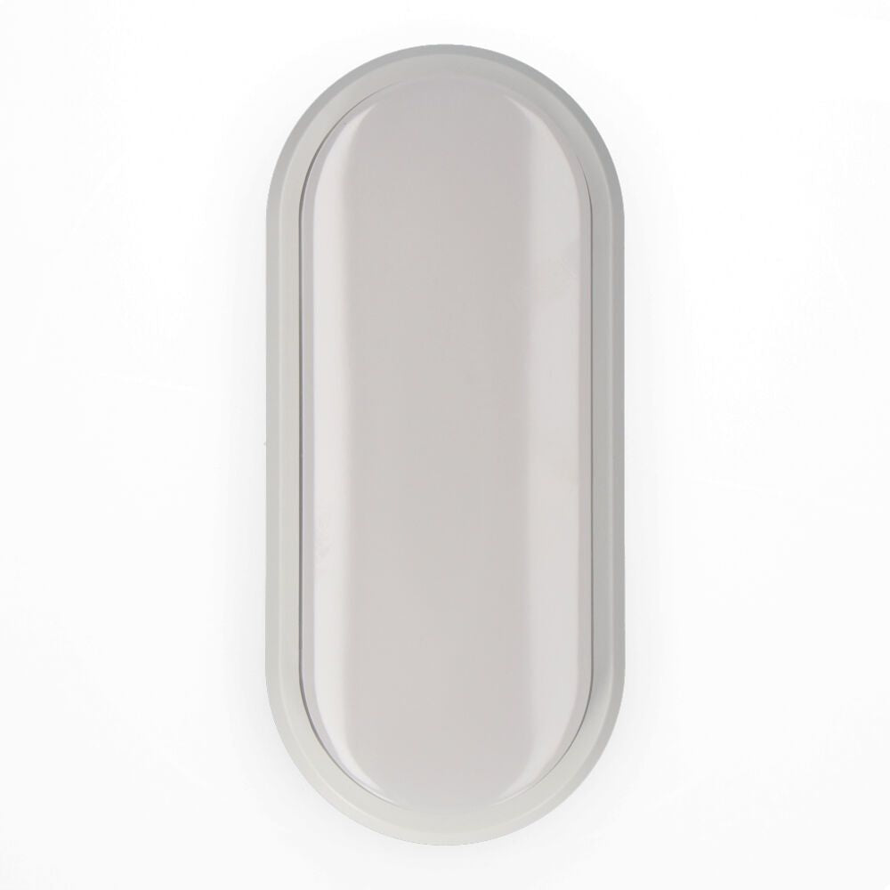 Aplique led oval 18 w 1950 lm 4000 k luz dia ip54 23 x 10,5 x 5,7 cm