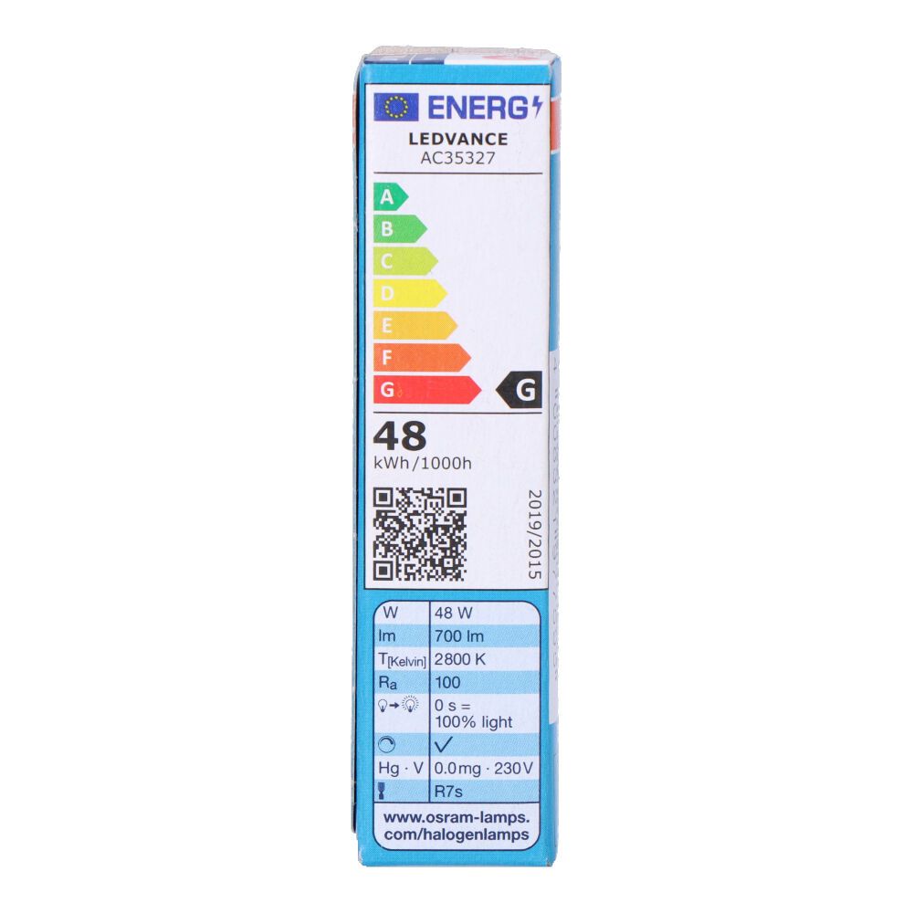 Bombilla halogena lineal 78 mm haloline pro 48 w 220 v, equ. 60 w