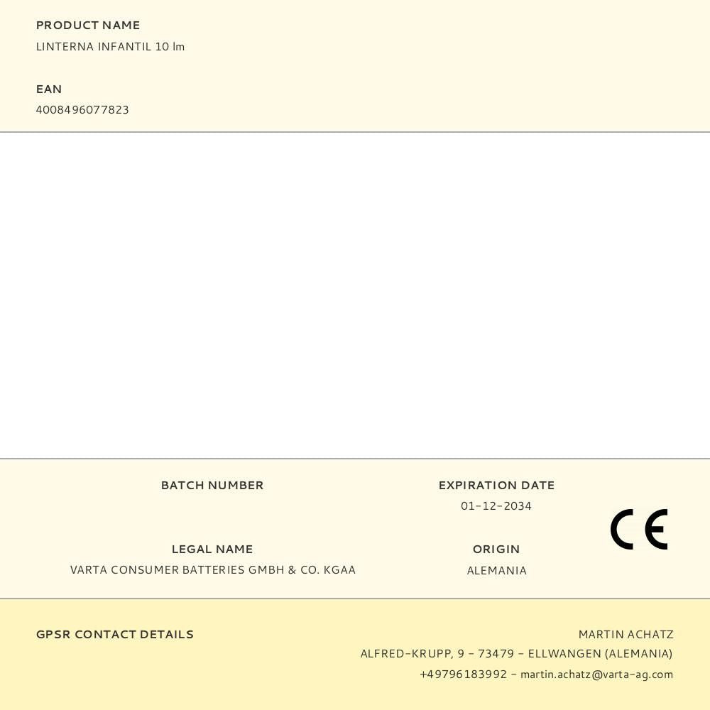 Linterna infantil 10 lm