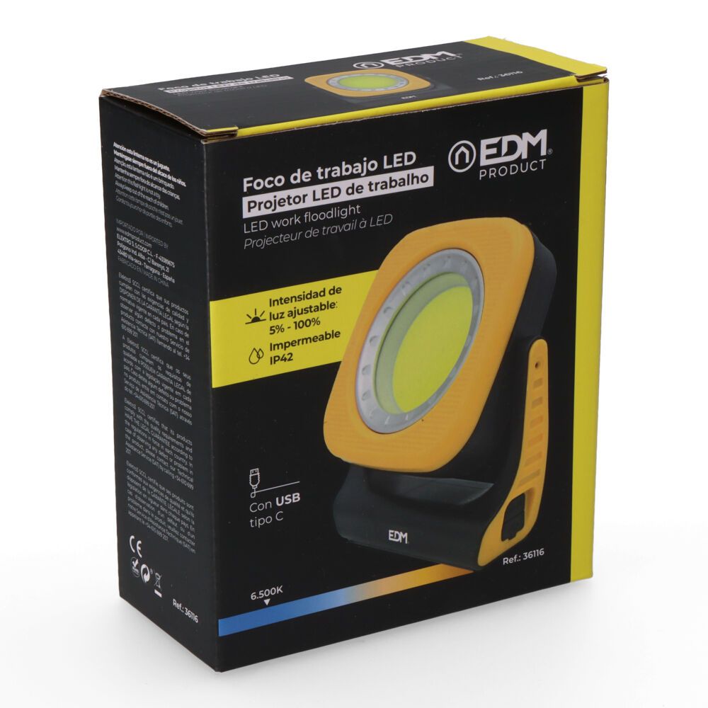 Foco de trabajo led recargable 1000 lm 10 w