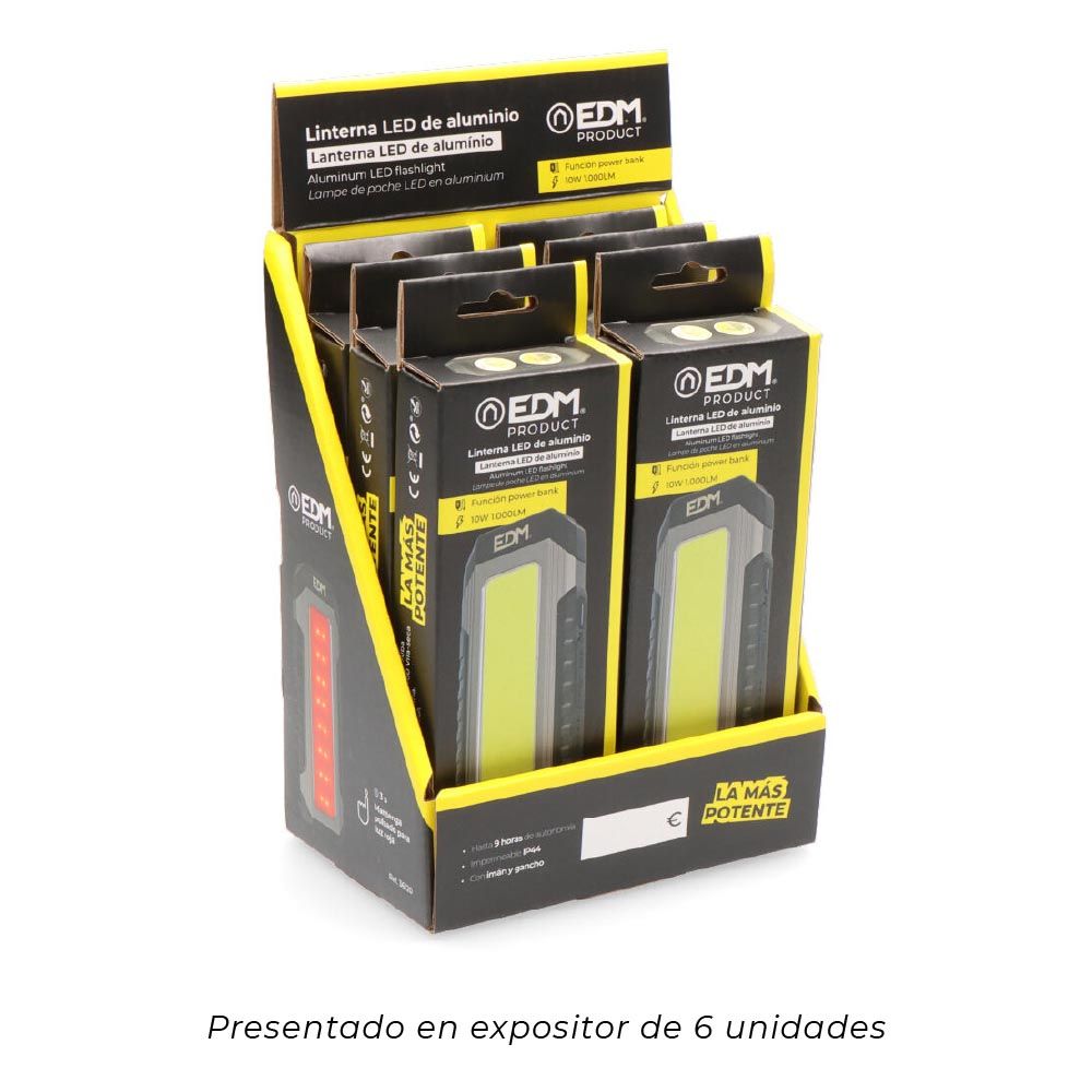 Linterna led de aluminio 10 w recargable