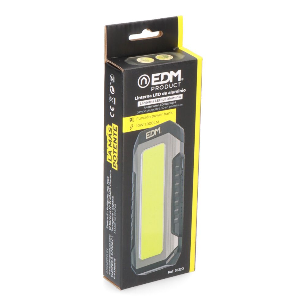 Linterna led de aluminio 10 w recargable