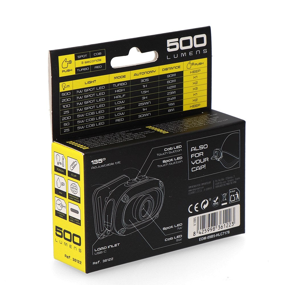 Linterna frontal led wildtrack tx2, aluminio, recargable, 7 + 5 w, 50 x 32 x 37 mm