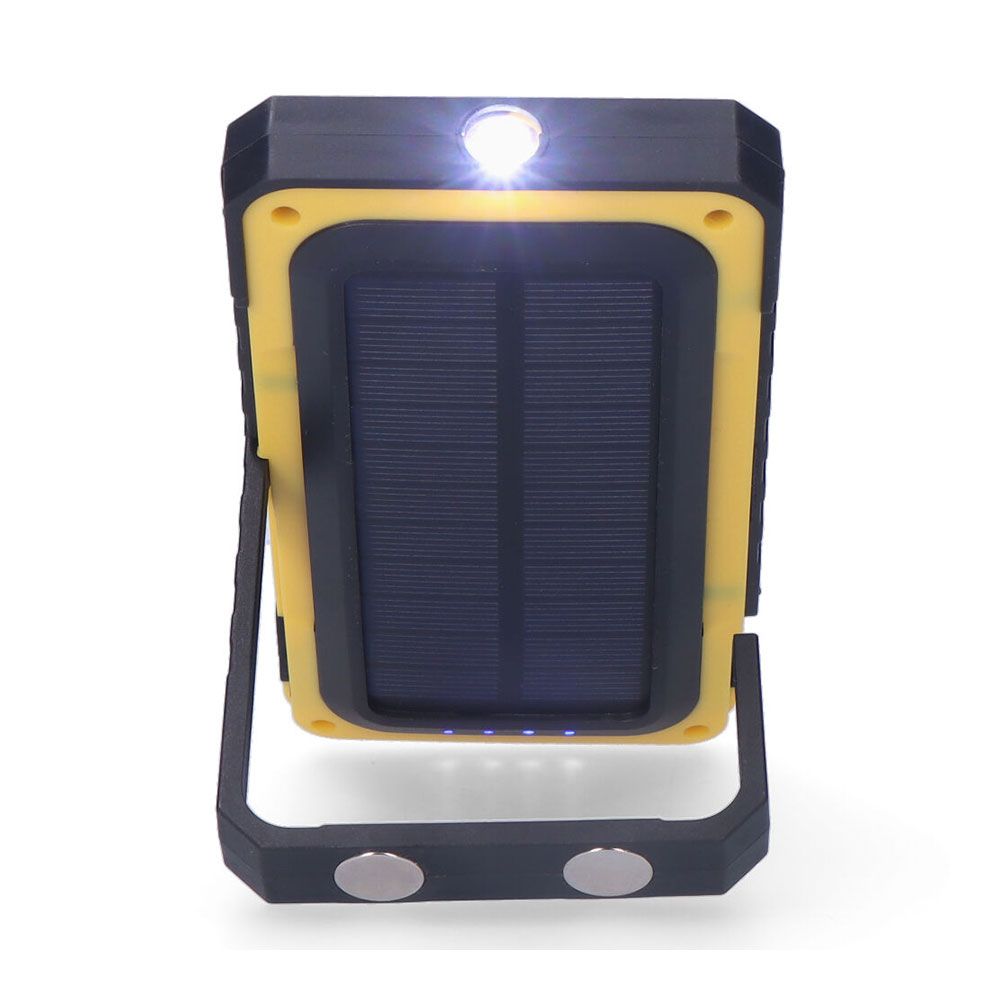 Linterna led cob solar force, recargable, con gancho e imán, 10 w 750 lm