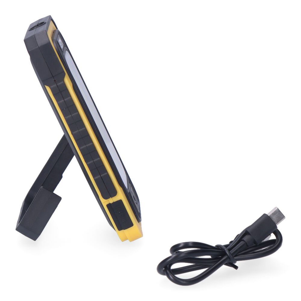 Linterna led cob solar force, recargable, con gancho e imán, 10 w 750 lm