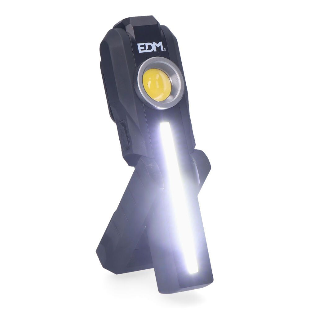 Linterna led de trabajo true work cob 5 w 200lm + 200lm + spot superior 50lm, recargable