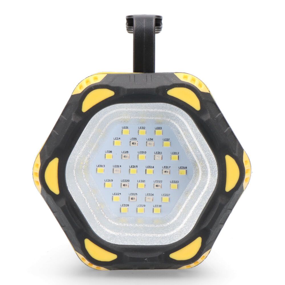 Linterna led de mano titan guard, recargable, 3 puntos de luz