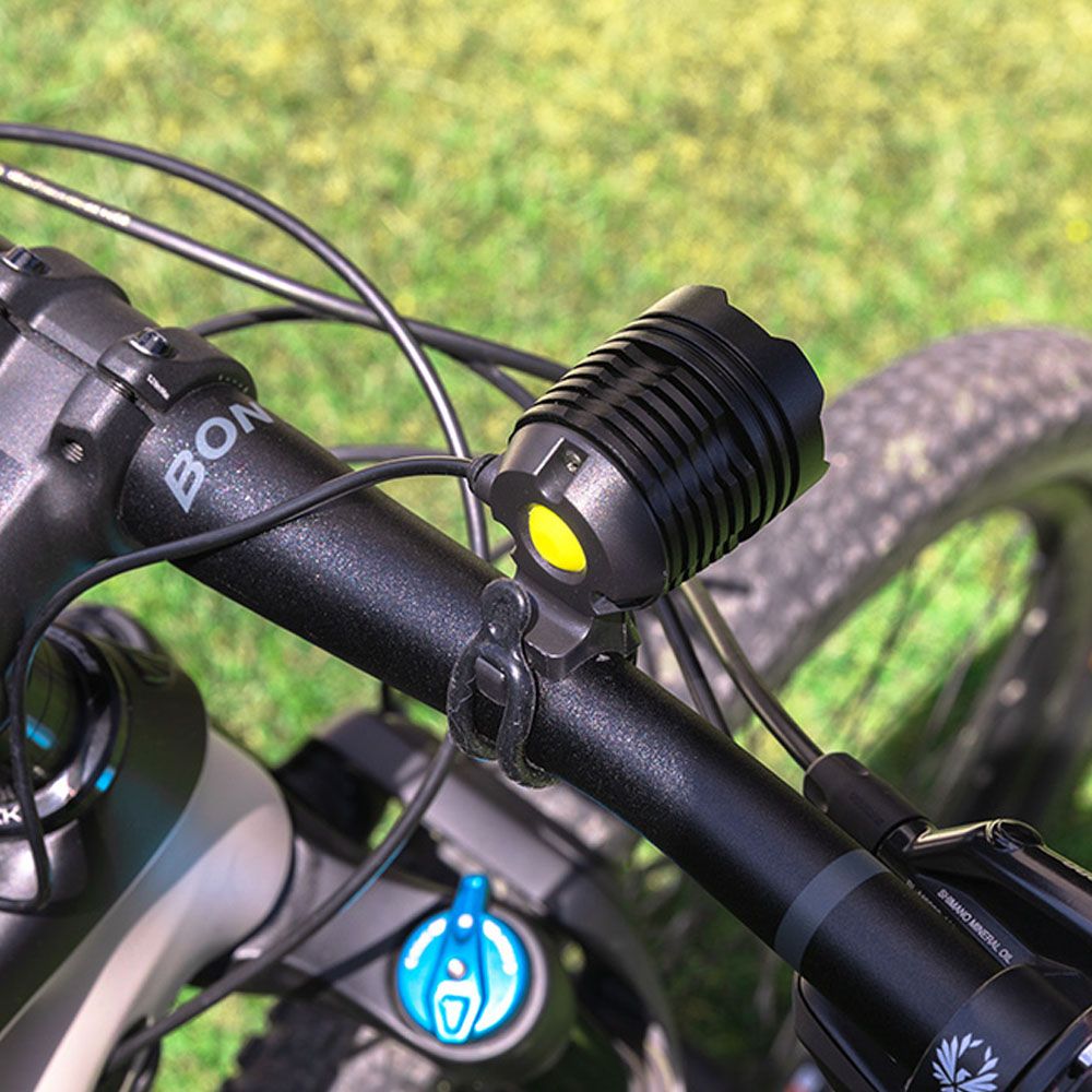 Foco led de aluminio recargable 180 lm, 50 lm, flash. función frontal / bicicleta