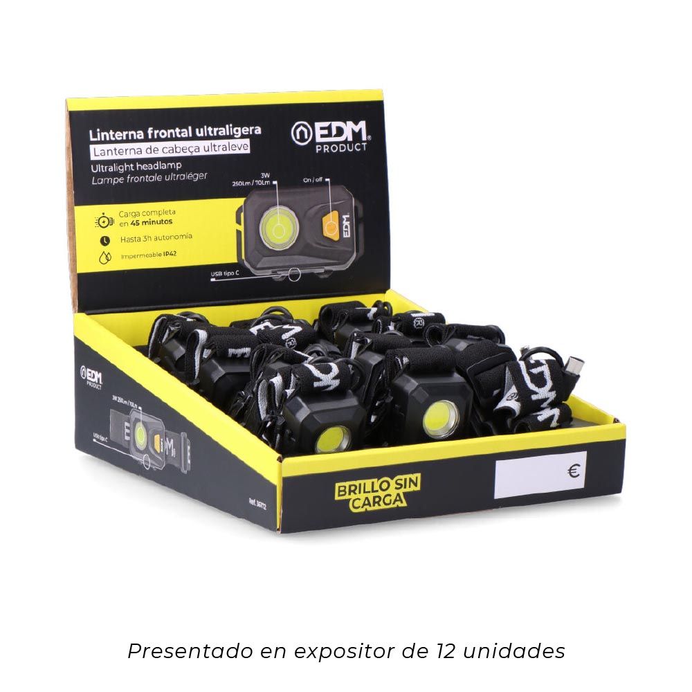 Linterna frontal ultraligera 250 lm