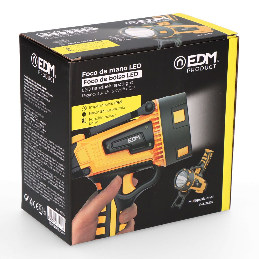 Foco de mano led 10 w 1000 / 400 lm / flash / sos