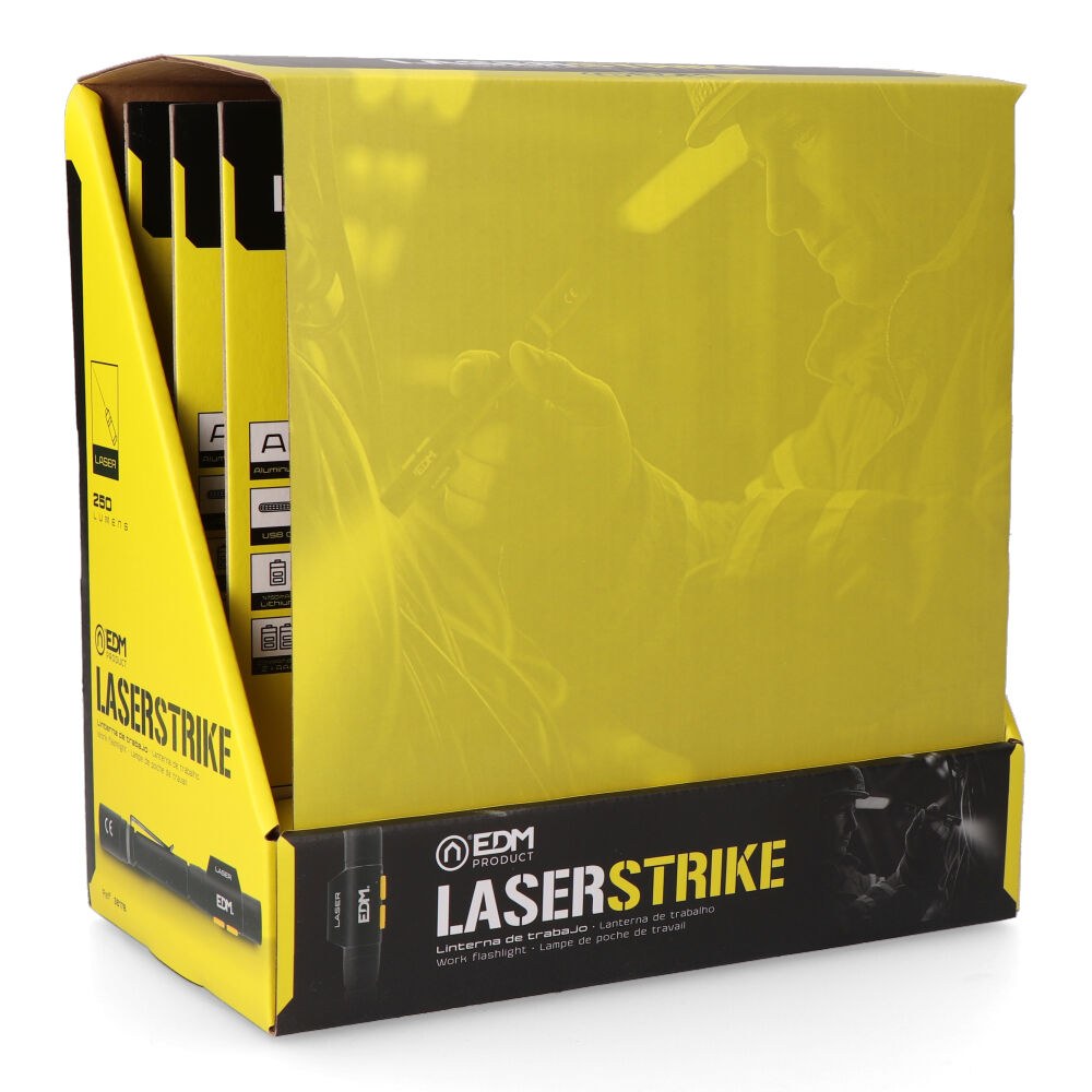 Linterna led/puntero laserstrike, tipo pluma, recargable, 250 lm