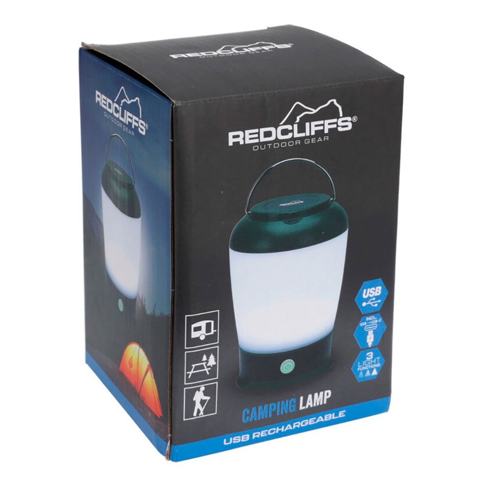 Farol led de camping, recargable, 3 modos, verde, 13 x 9 x 9 cm