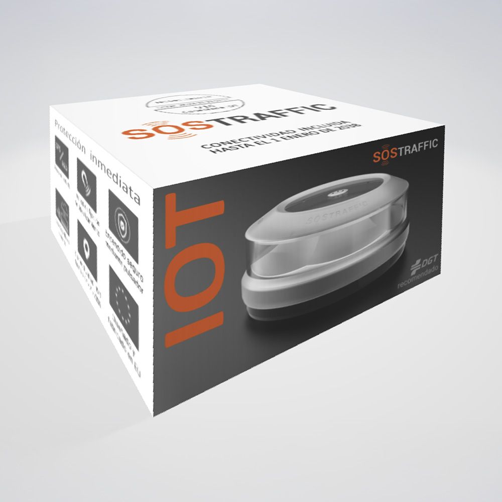 Baliza v16 de emergencia homologada conectada geolocalizable con dgt 3.0 sos trafic