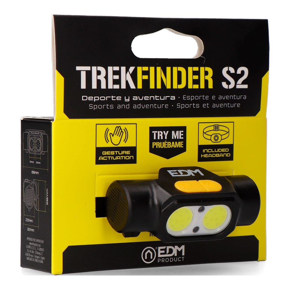 Linterna frontal trekfinder s2, 250 lm, 3 w, con activación por gesto