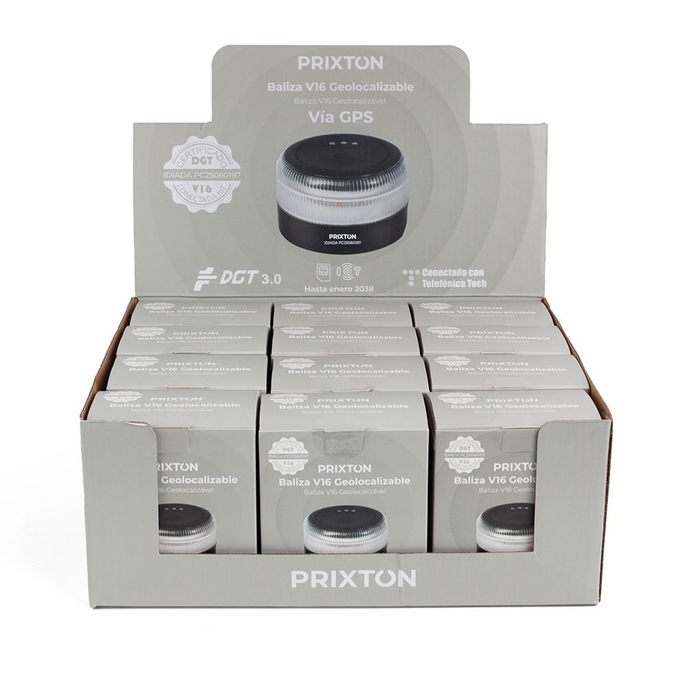 Baliza v16 de emergencia homologada conectada geolocalizable con dgt 3.0 prixton