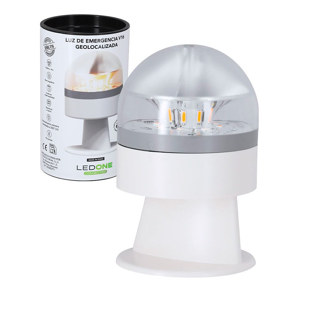 Baliza v16 de emergencia homologada conectada geolocalizable con dgt 3.0 pf erum vial blanca, sin ean individual