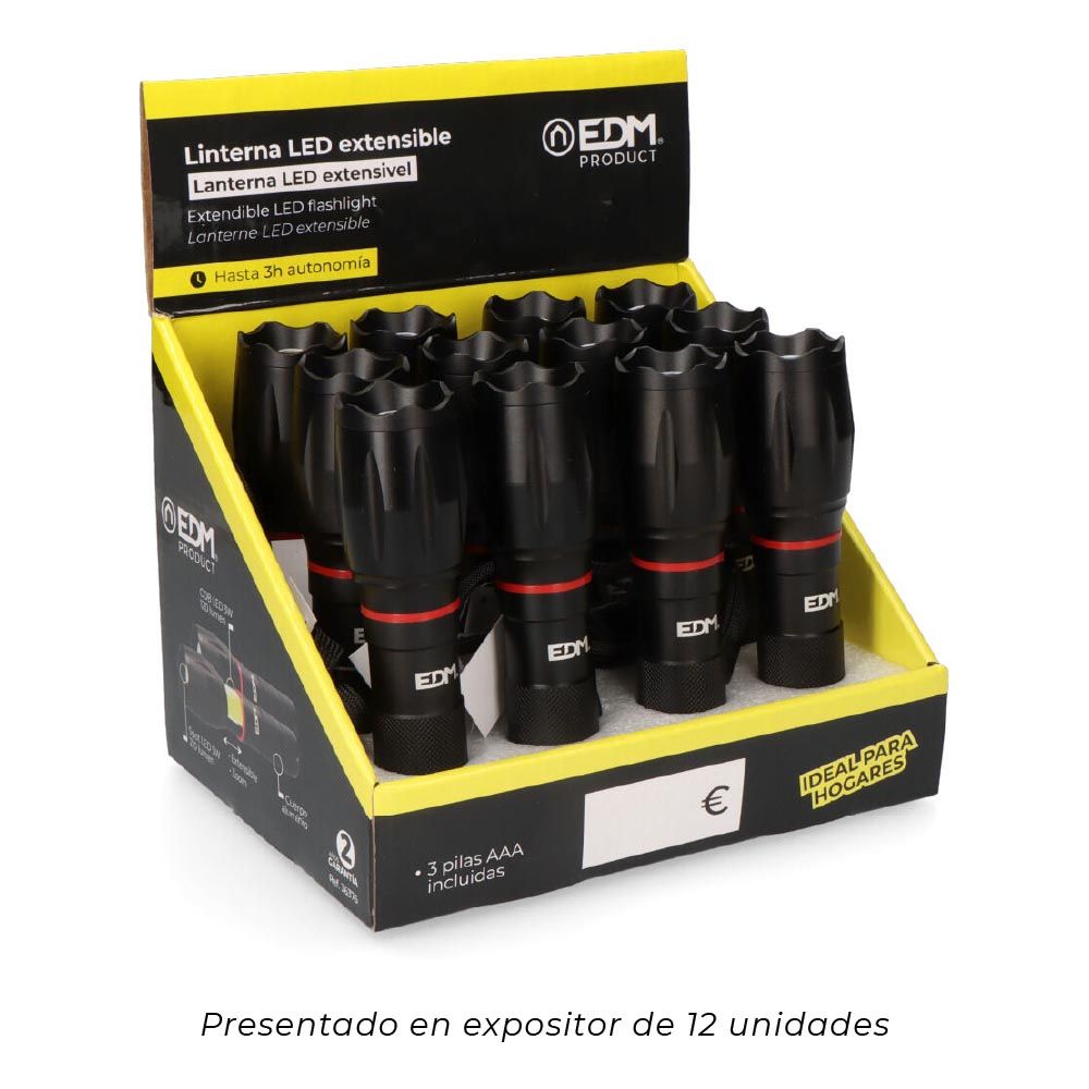 Linterna led extensible wild force kv1 5 w 210 lm, 3xaaa incluidas