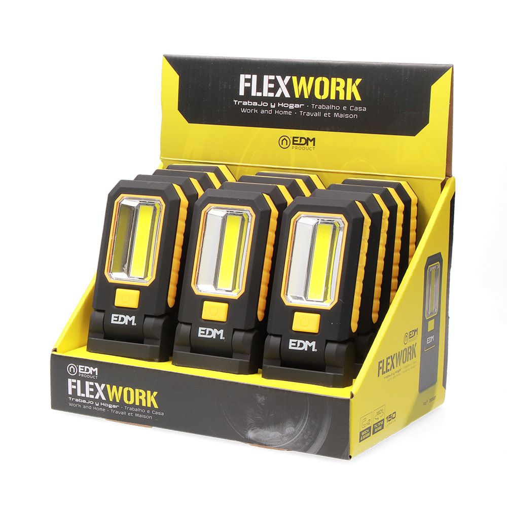 Linterna led xl flex work 150 lm + 3 mini led 7 lm, con gancho + iman 3xaaa (incluidas)