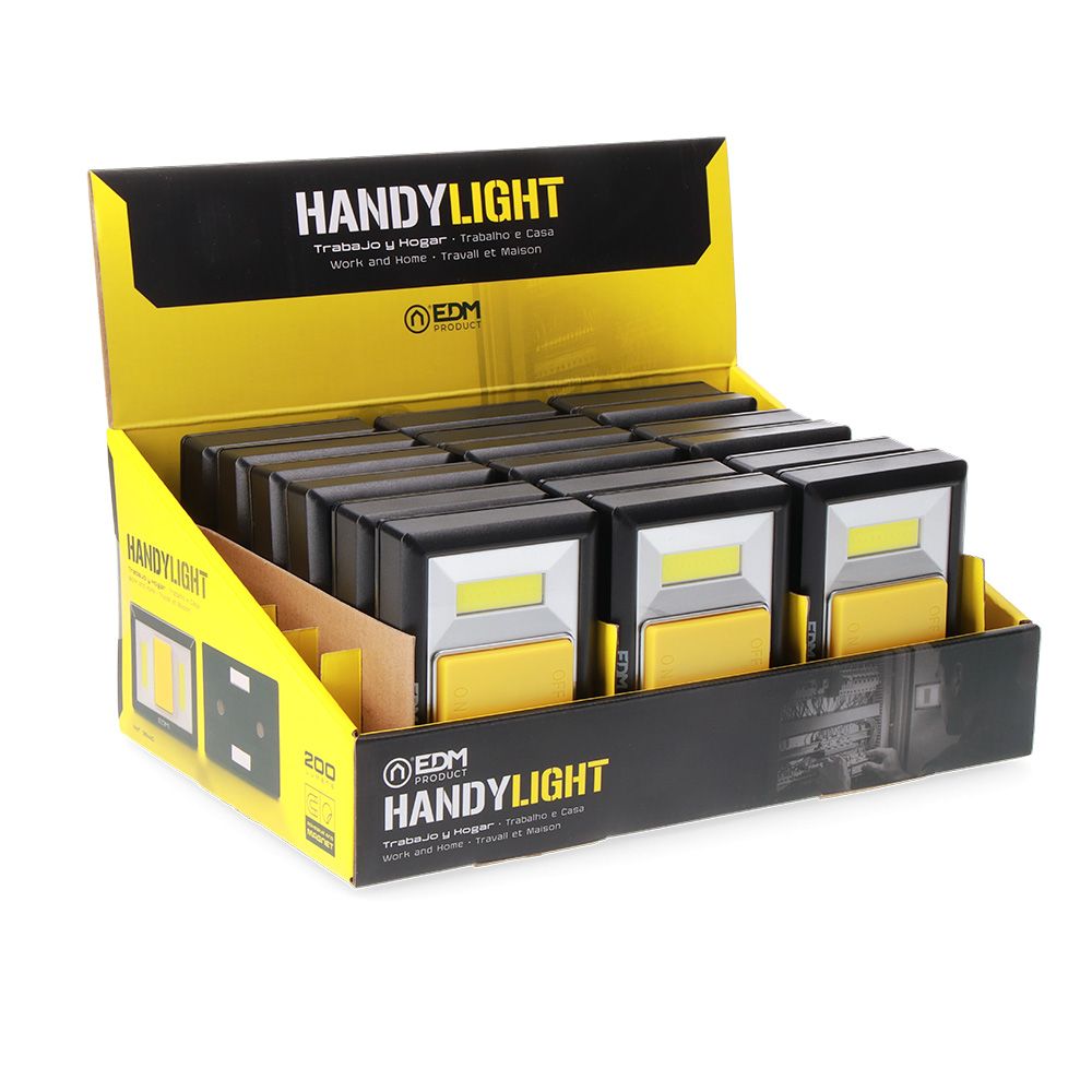 Linterna led handy light, base adhesiva/imantada 200 lm 4xaaa (incluidas)