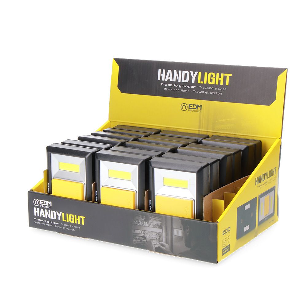Linterna led handy light, base adhesiva/imantada 200 lm 4xaaa (incluidas)