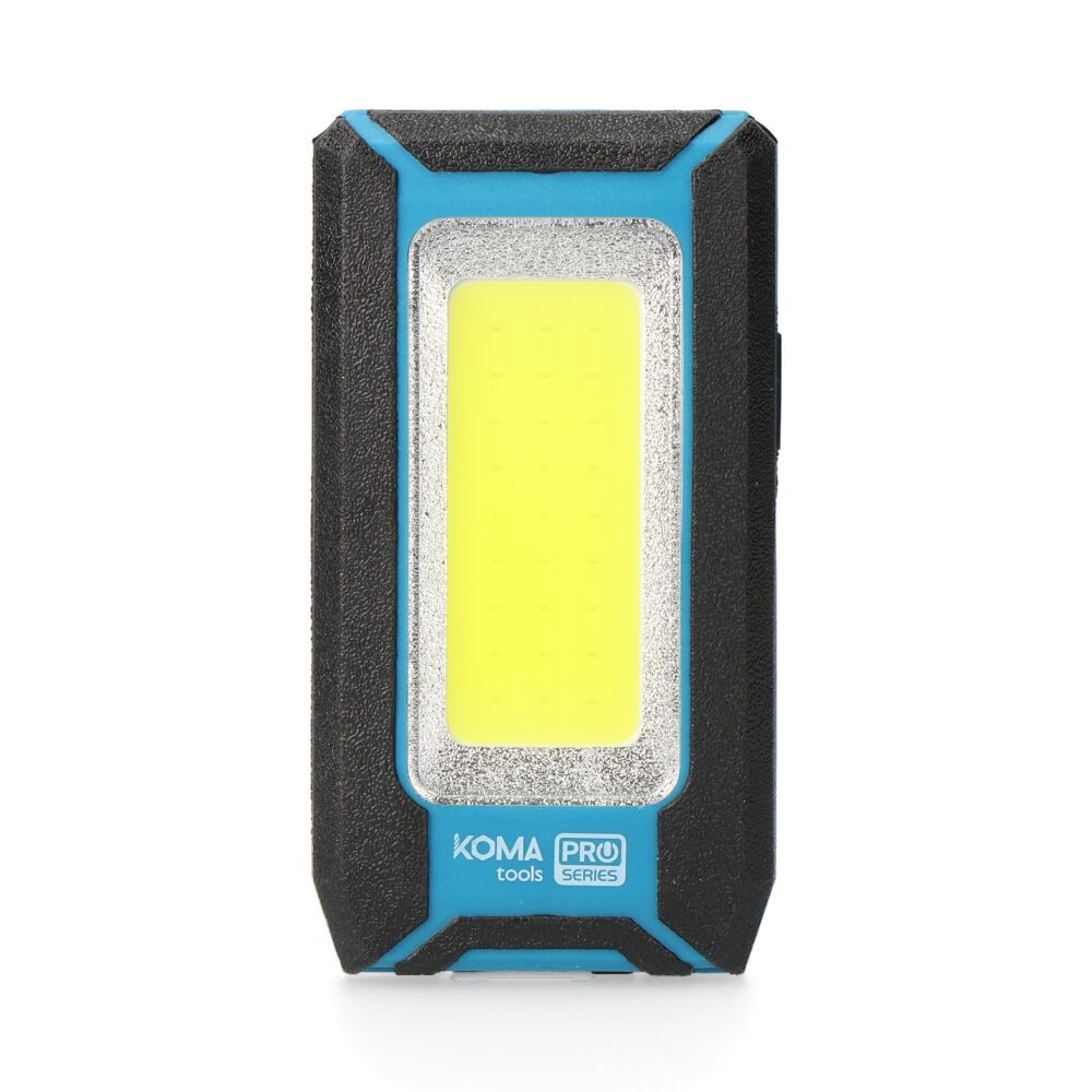 Linterna led cob 10 w 500 lm profesional, recargable, con gancho + iman, funcion power bank, 60 x 23 x 112 mm