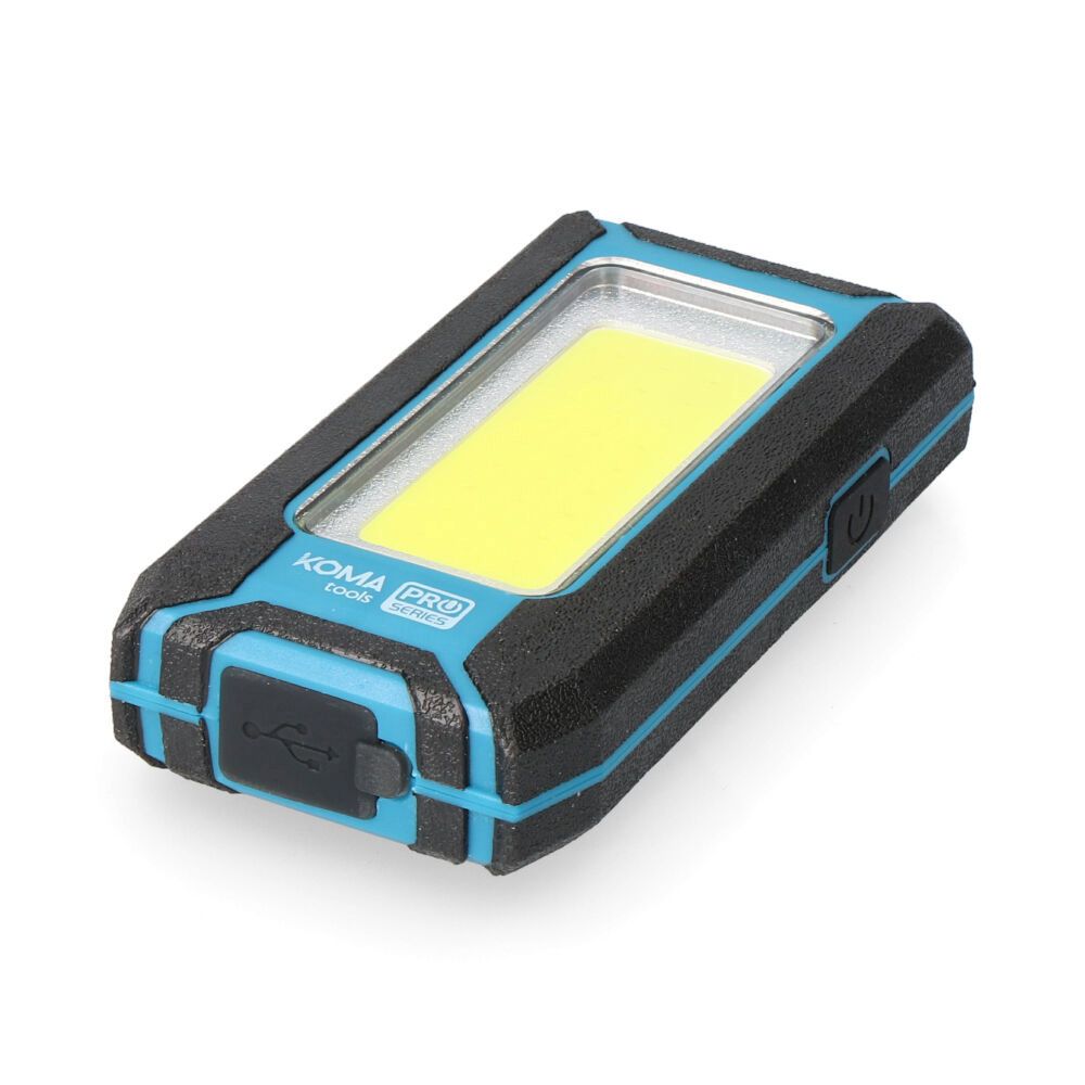 Linterna led cob 10 w 500 lm profesional, recargable, con gancho + iman, funcion power bank, 60 x 23 x 112 mm