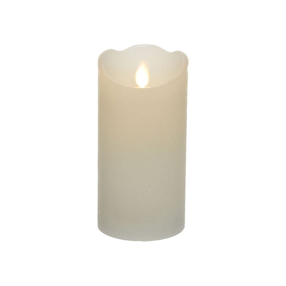 Vela de cera led color blanco, ø7,5 x 15 cm